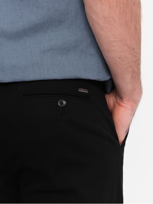 Pánske čierne chinos nohavice slim fit V4 PACP-0186