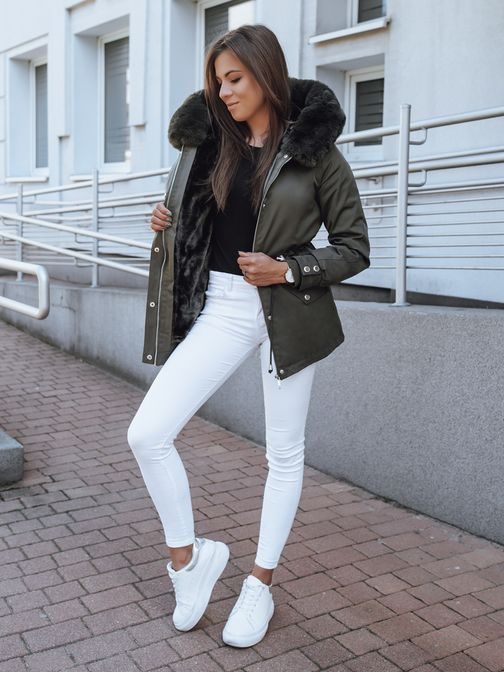 Dámska trendy parka Gabrielle v khaki farbe