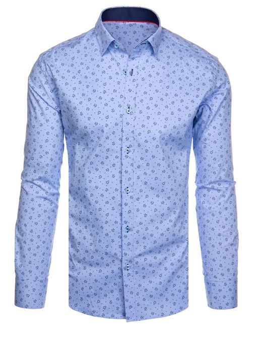 Elegantná blankytne modrá košeľa s jemným vzorom