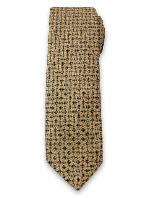 Zlatá pánska kravata so vzorom