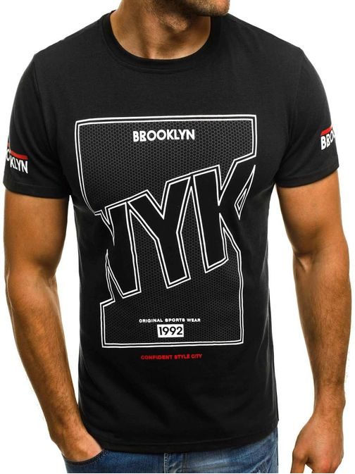 Čierne tričko Brooklyn OZONEE JS/SS356