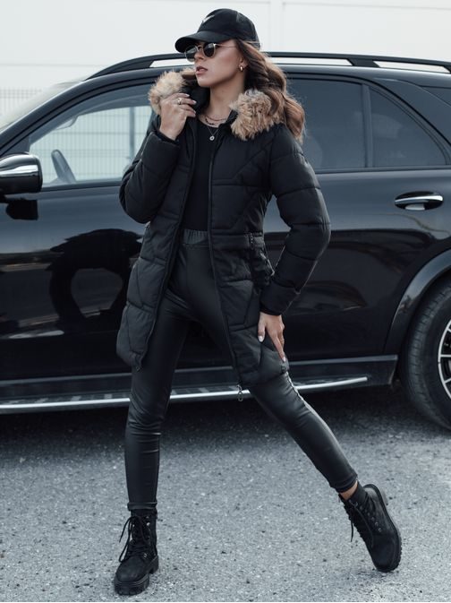 Dámska prešívaná čierna zimná bunda Nexus