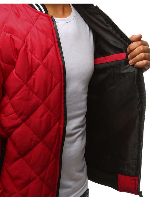 Prešívaná trendy bomber bunda červená