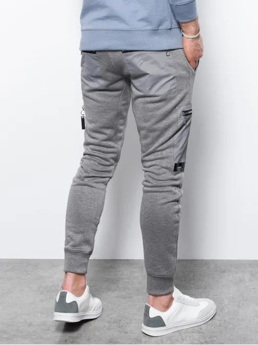 Šedé tepláky v štýlovom prevedení P917