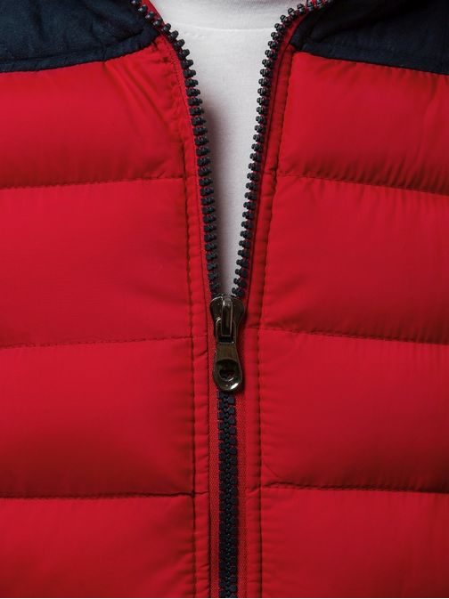 Štýlová červená vesta s kapucňou N/5371
