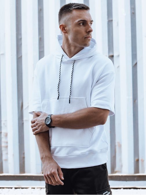 Štýlová biela mikina s krátkym rukávom
