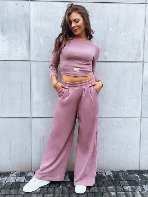 Fialový set nohavíc a crop topu Astral Allure