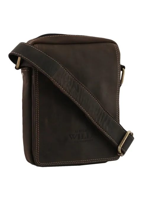 Moderná hnedá kožená taška pre pánov