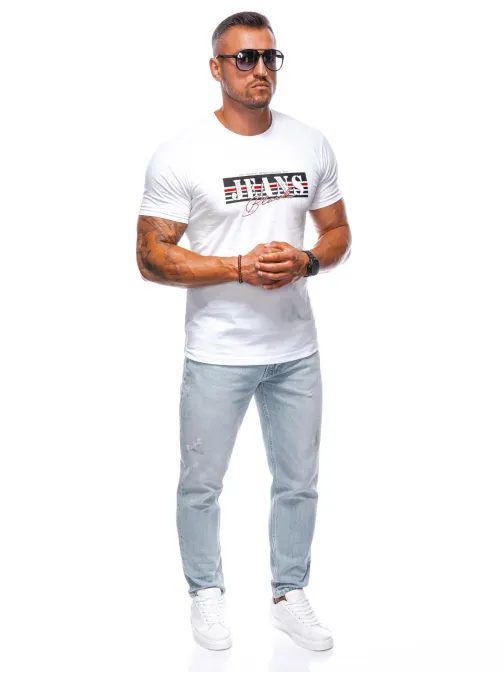 Biele tričko s nápisom Jeans S2012