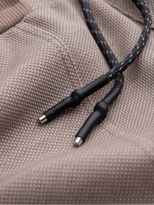 Trendy kávové pletené tepláky V2 PASK-0211