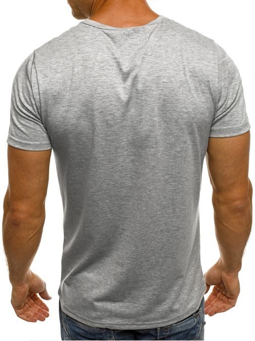 Originálne tričko s potlačou NYC BROOKLYN sivé J.STYLE SS163