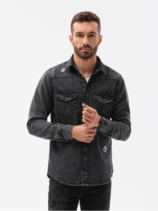 Trendová košeľa v čiernej farbe K567