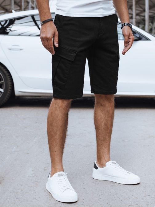Módne čierne kapsáčové kraťasy