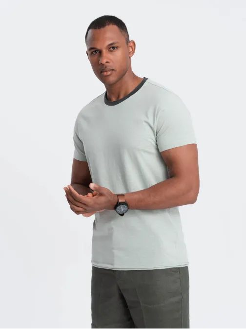 Trendy svetlo zelené tričko bez potlače V2 TSCT-22SS-004