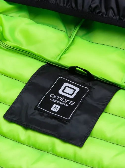 Moderná zelená bunda v maskáčovom prevedení C319