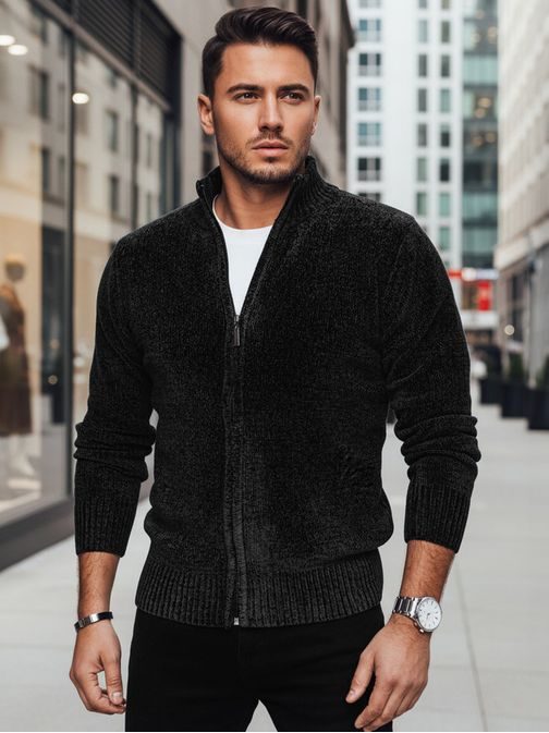 Čierny pánsky sveter na zips