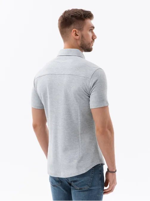 Trendy šedá košeľa V5 SHSS-0100