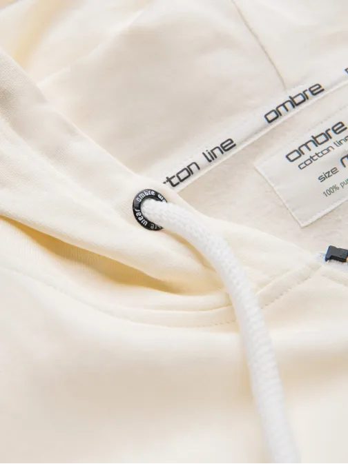 Základná krémová mikina na zips V11 SSBZ-0178