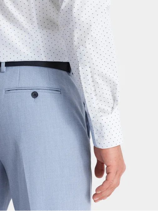 Zaujímavá biela košeľa s trendy vzorom V1 SHCS-0156