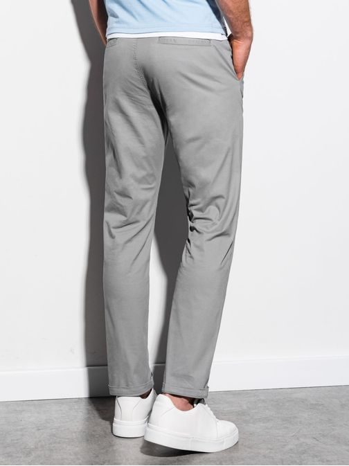 Pohodlné šedé chinos nohavice P894