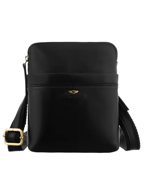 Pánska čierna kožená taška s púzdrom