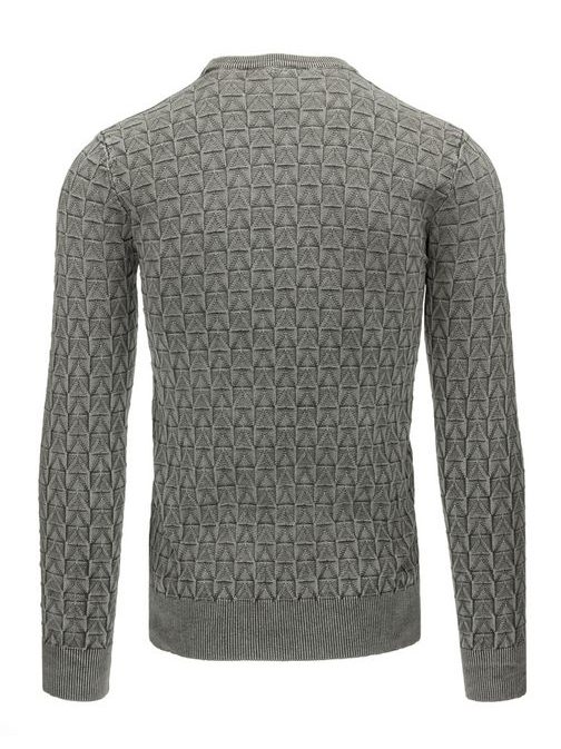 Štýlový vzorovaný sveter šedý
