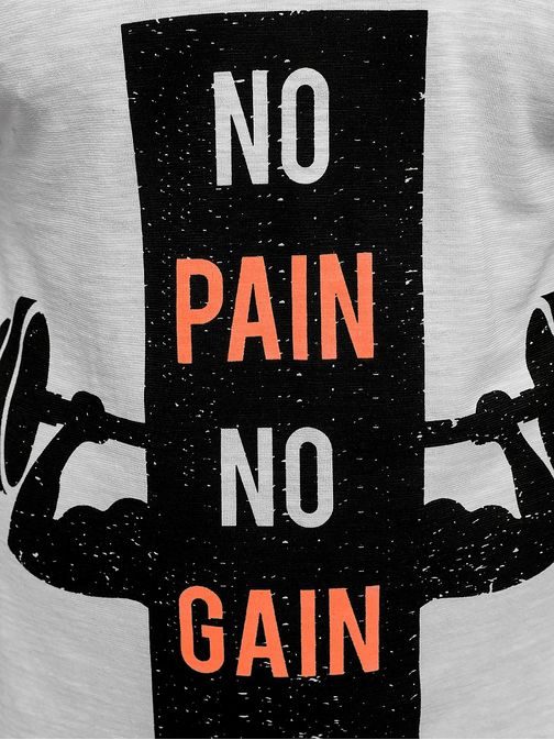 NO PAIN NO GAIN biele pánske tielko BREEZY 171309