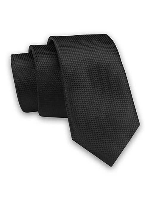 Čierna pánska kravata s kockovaným vzorom