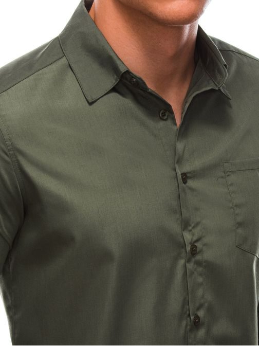 Moderná košeľa v olivovom prevedení K597