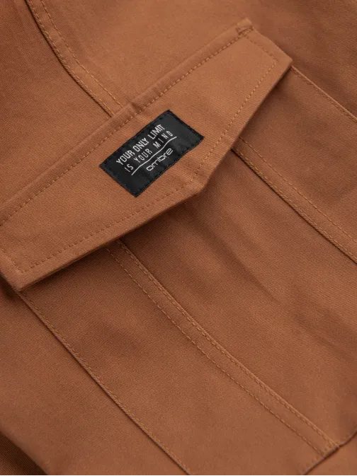 Hnedé moderné pánske cargo nohavice V2 PACG-0189