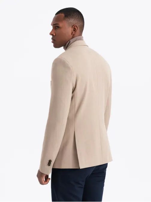 Elegantné béžové pánske sako V2 BLZB-0135