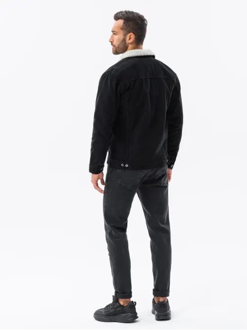 Čierna prechodná rifľová bunda C524