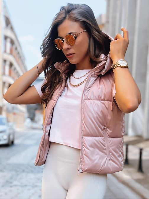 Dámska športová ružová prešívaná vesta Oshe