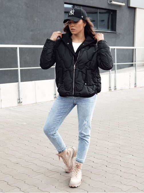 Štýlová dámska čierna zimná bunda Windglam