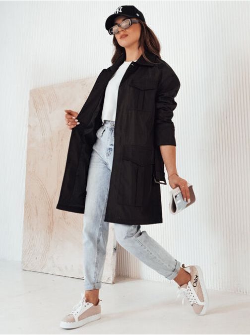 Jedinečný dámsky čierny kabát Vermont