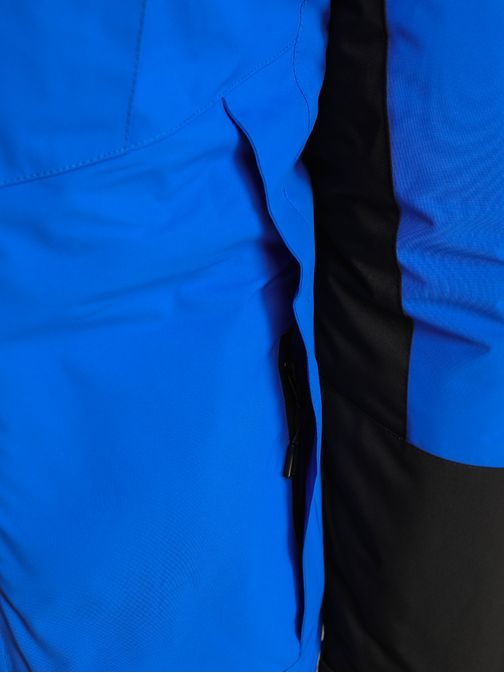 Modro-čierna zimná bunda s kapucňou