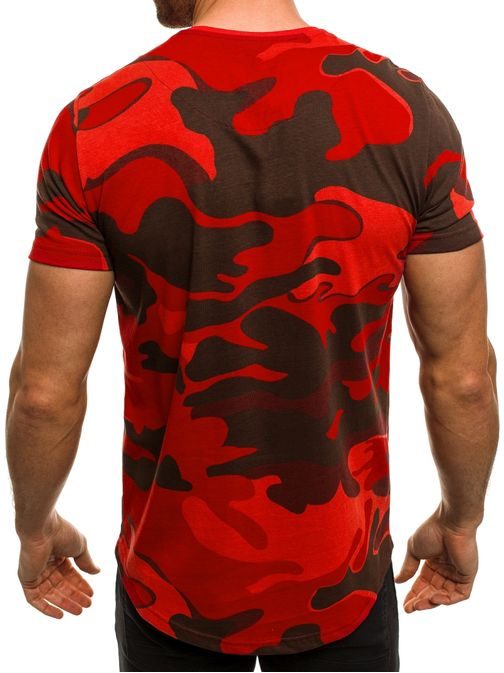 Moderné červené tričko s maskáčovým vzorom BREEZY 545