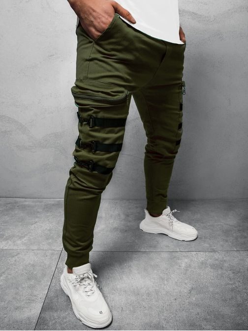 Khaki pánske joggery G/11132