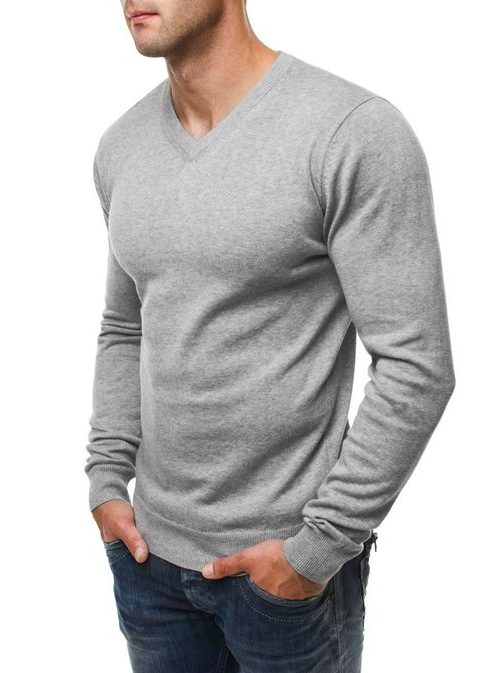 Elegantný sivý sveter 9163