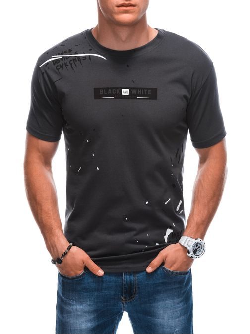 Nevšedné grafitové tričko s nápisom S1888