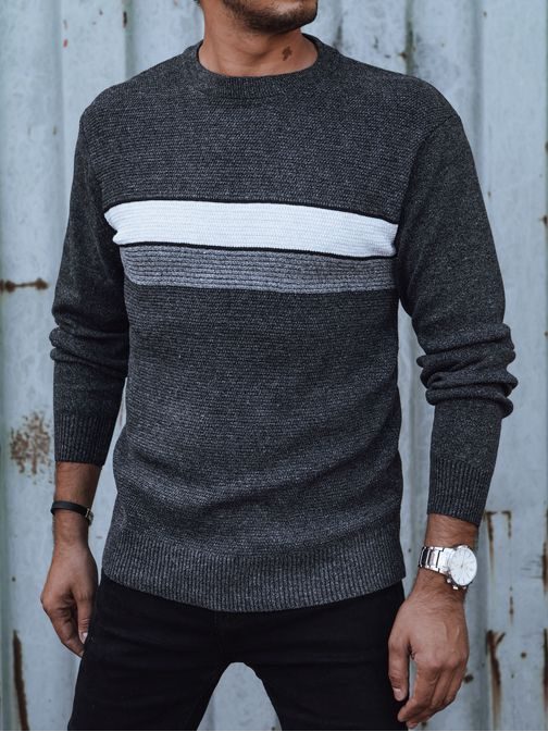 Moderný tmavošedý pánsky sveter