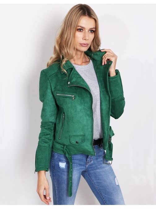 Dámska zelená koženková bunda