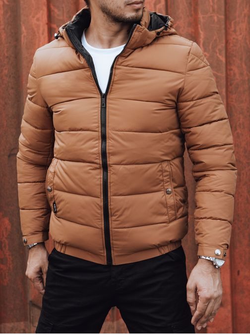 Trendová prešívaná kamelová pánska bunda