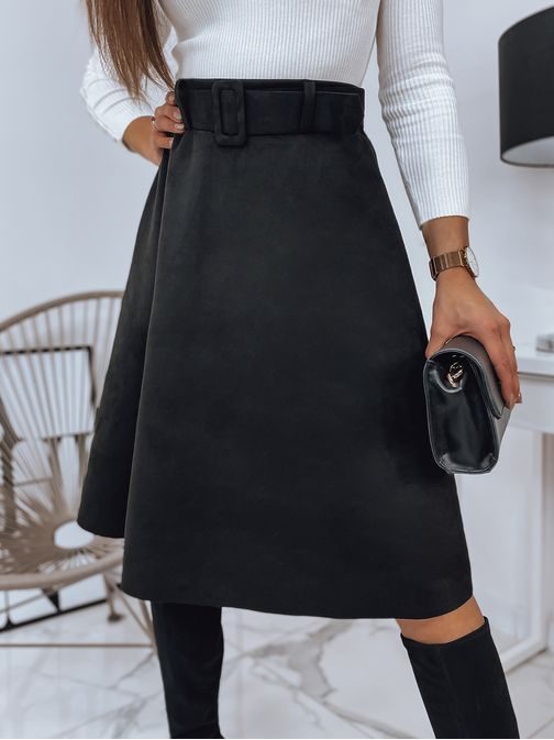 Elegantná semišová sukňa Shammy v čiernej farbe