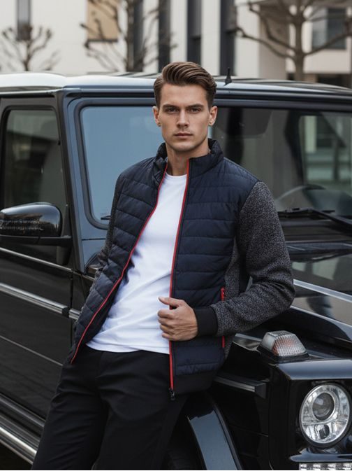 Prechodná granátová bunda bez kapucne