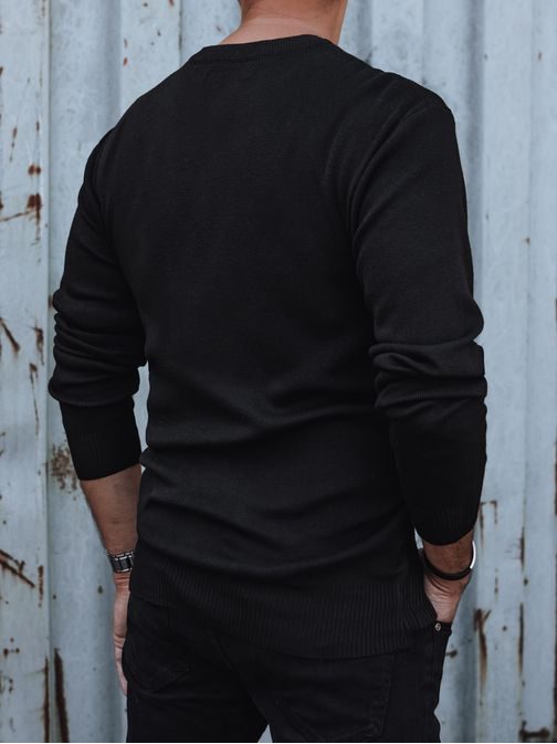 Moderný čierny pánsky sveter