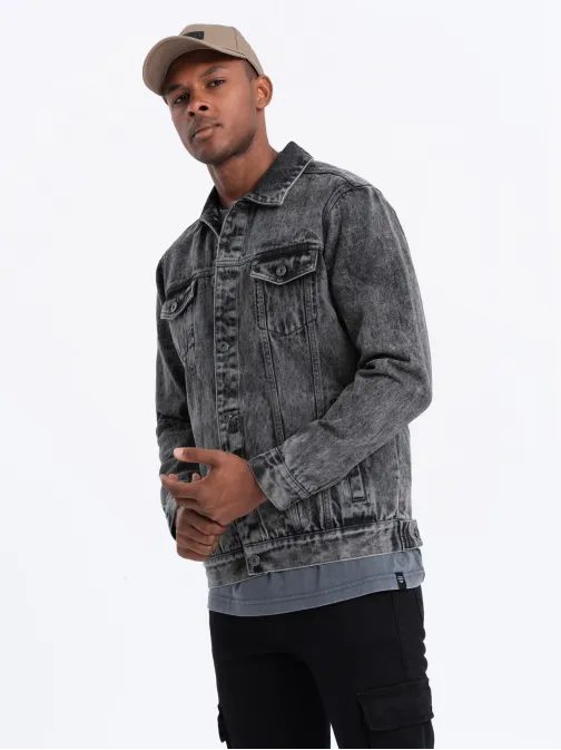 Grafitová prechodná rifľová bunda V5 JADJ-0123