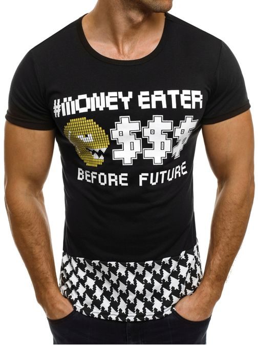 Pacman money eater čierne tričko SS017