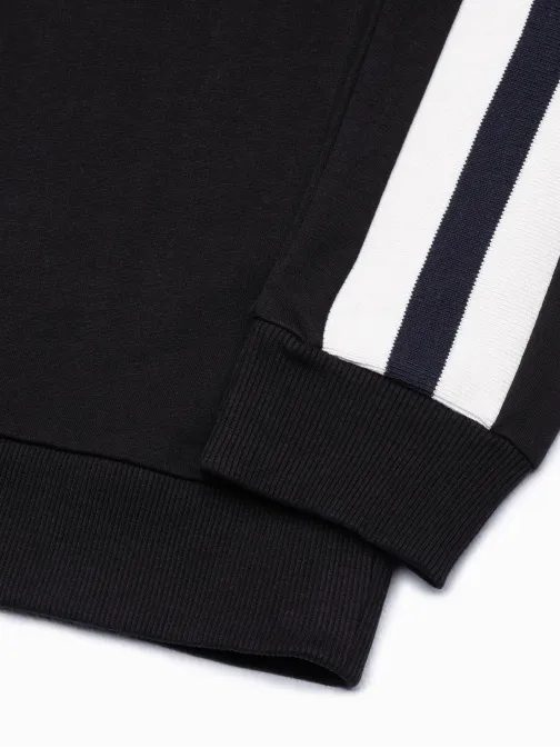 Čierna mikina bez kapucne B1279