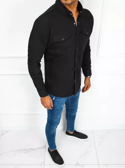 Džínsová košeľa v čiernej farbe